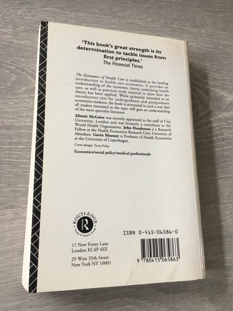 McGuire, Alistair - Economics of Health Care