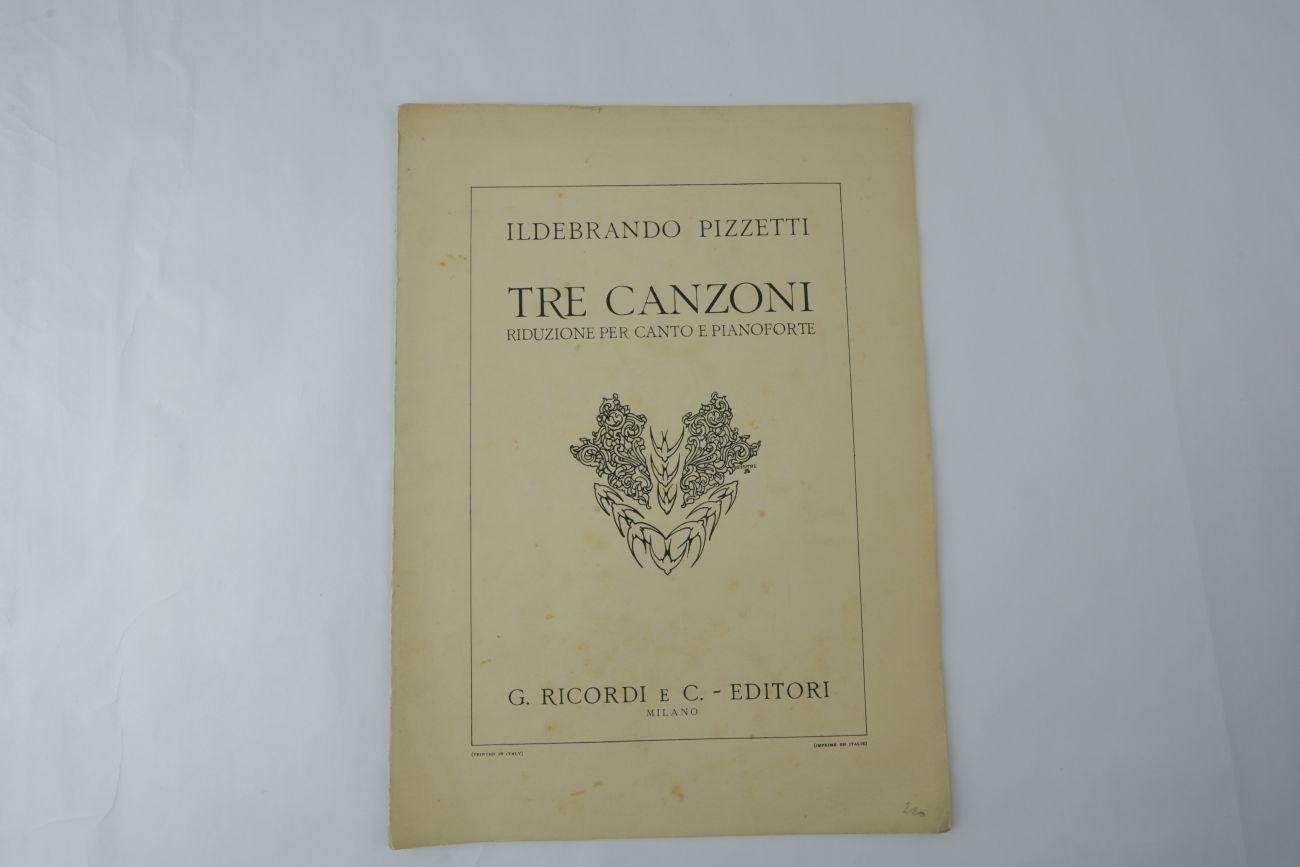 Pizetti - Tre Canzon (Riduzione Per Canto E Pianoforte (2 foto's)