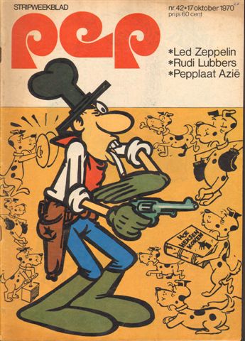 Diverse tekenaars - PEP 1970 nr. 42, stripweekblad 17 oktober 1970 met o.a. RUDI LUBBERS (BOKSEN, 2 p.)/LED ZEPPELIN (2 p.)/LAUREL & HARDY (comic, 2 p.)/COCCO BILL (COVER)/DIVERSE STRIPS, goede staat