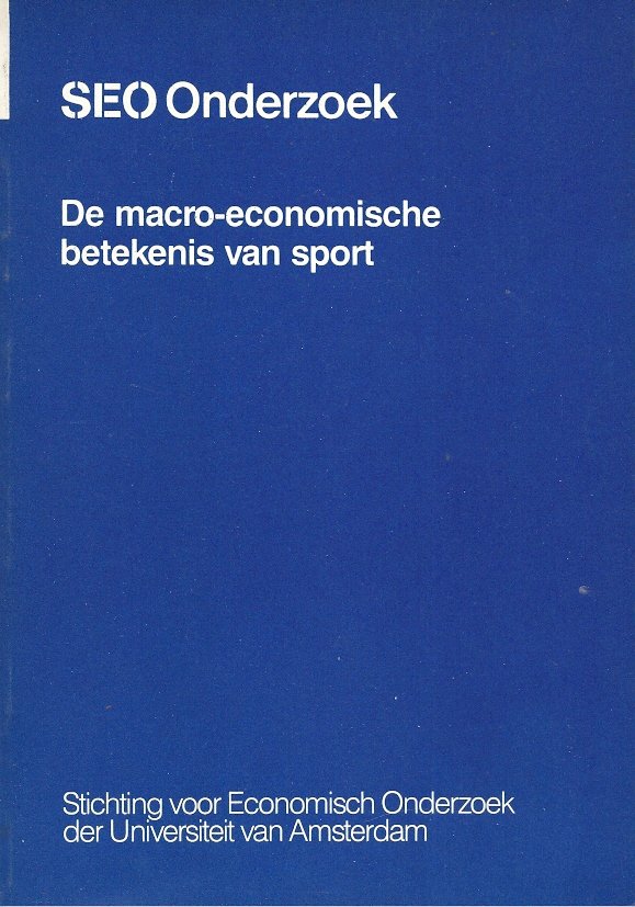 DRS. F. VAN PUFFELEN e.a. - Macro-economische betekenis van Sport