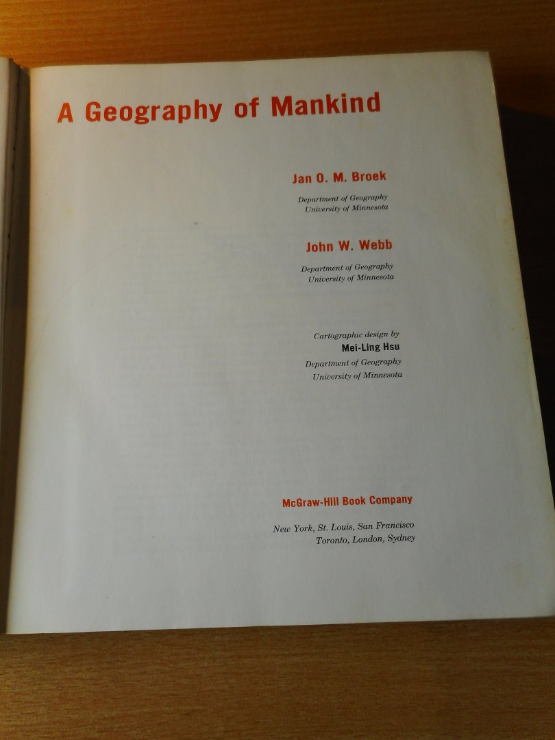 Broek, Jan en John Webb - A geography of Mankind