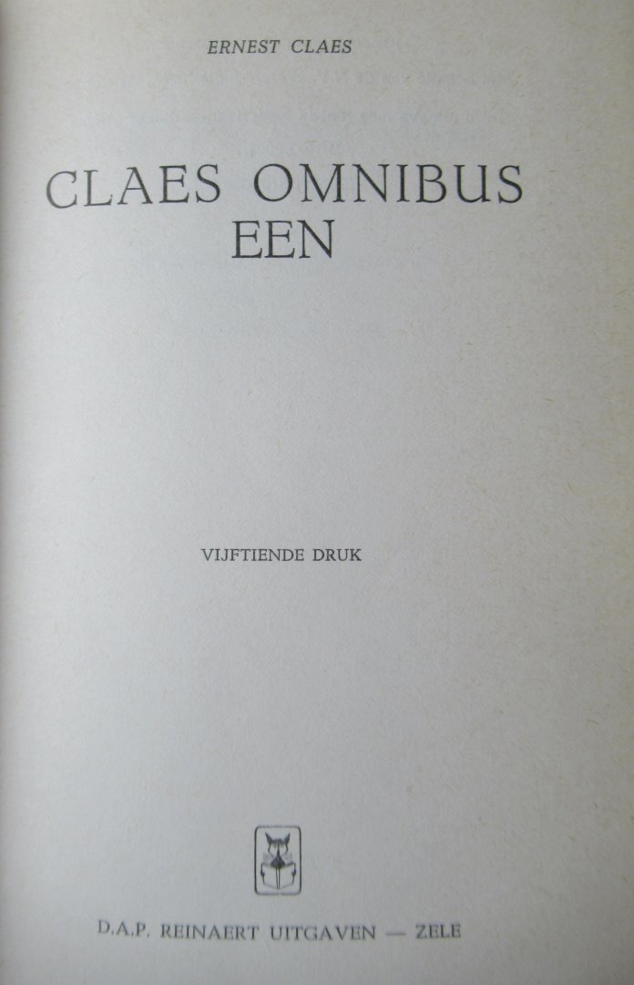 Claes, Ernest - Ernest Claes omnibus een (zie extra info)