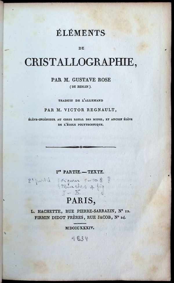 Gustave Rose - Eléments de Cristallographie