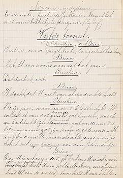(EPEN, D.G. van). GONDINET, Edmond - Christine. Tooneelspel in vier bedrijven uit het Fransch van Edmond Gondinet door Didericus G. van Epen. (Geheel in 1890 met de hand geschreven).