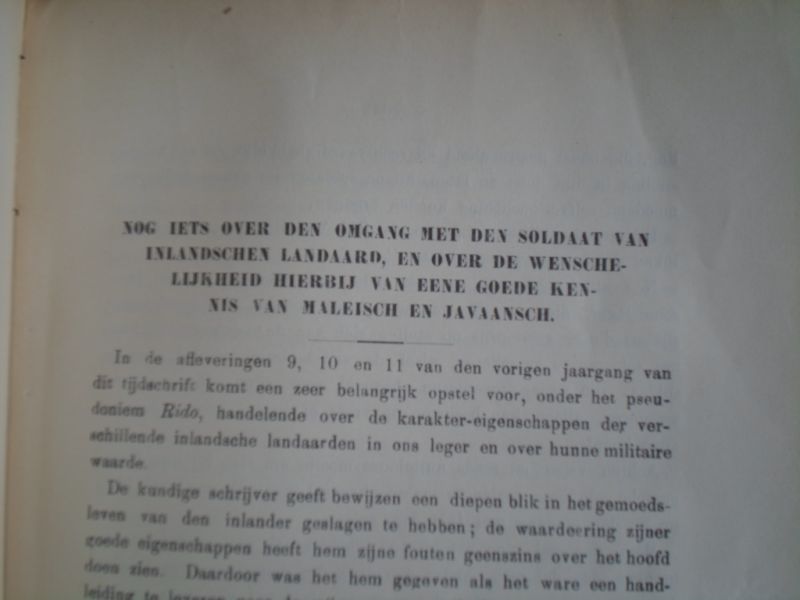 Schmidt, B.T.C.F. redactie - Indisch Militair Tijdschrift, maandelijkse uitgave van de Indische Krijgskundige Vereeniging