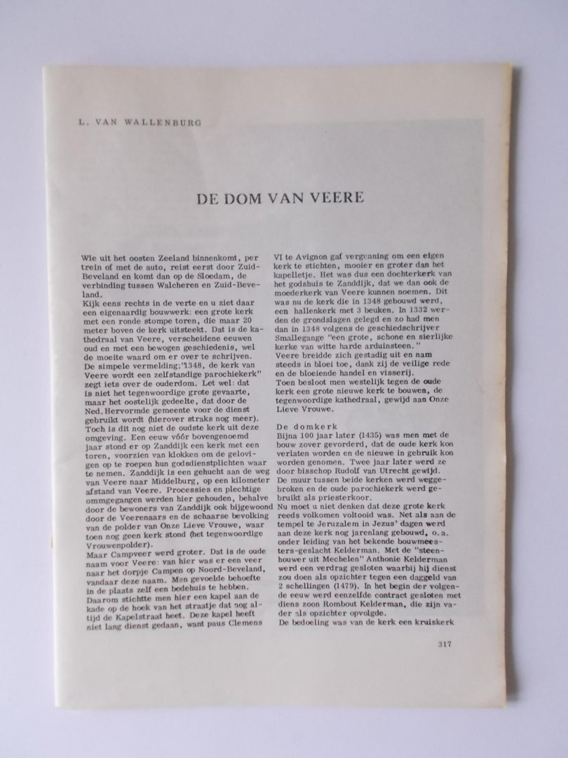Wallenburg, L. van - VEERE - De Dom van Veere