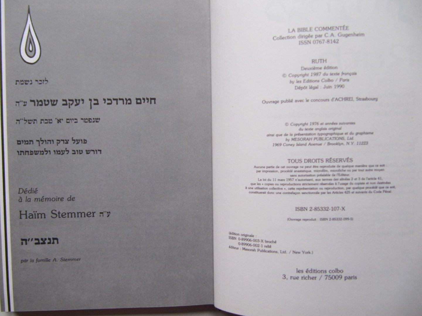 Meir Zlotowitz - Ruth [ la bible commentée ]