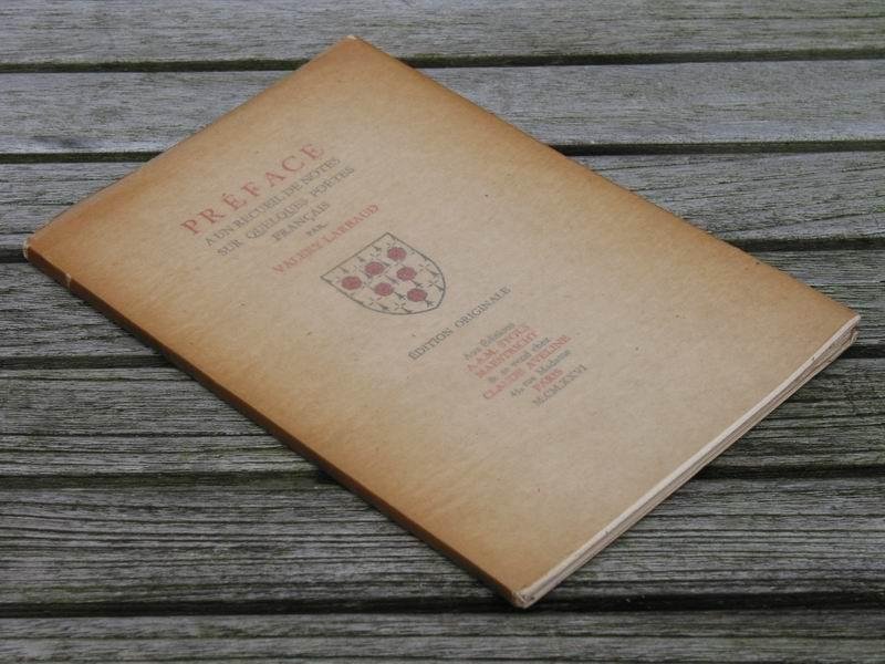Larbaud V. - Pr?face a un recueil de notes sur quelques po?tes Francais