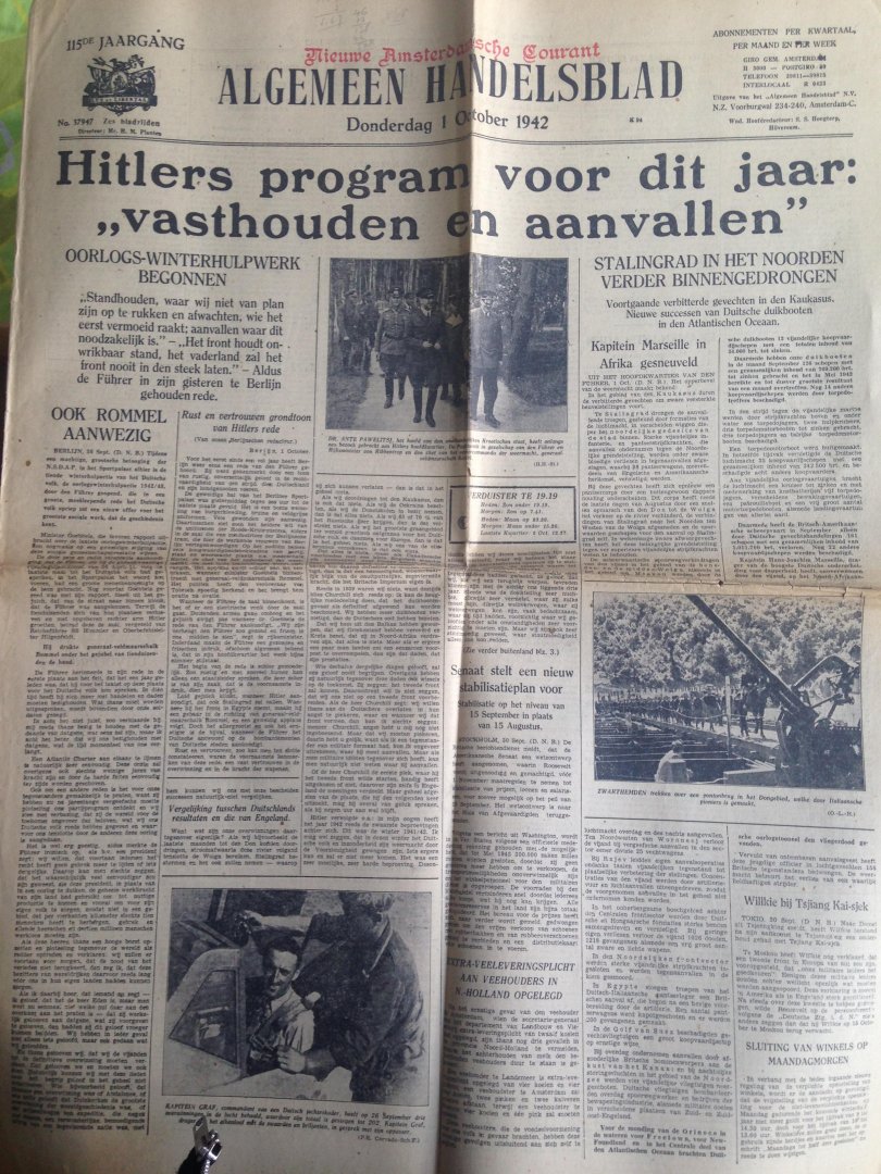 Oorlogskrant - Algemeen Handelsblad, Nieuwe Amsterdamsche Courant