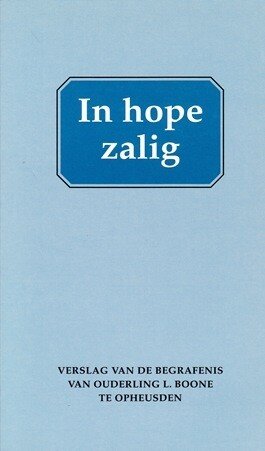 Boone, Ds. L. - In hope zalig
