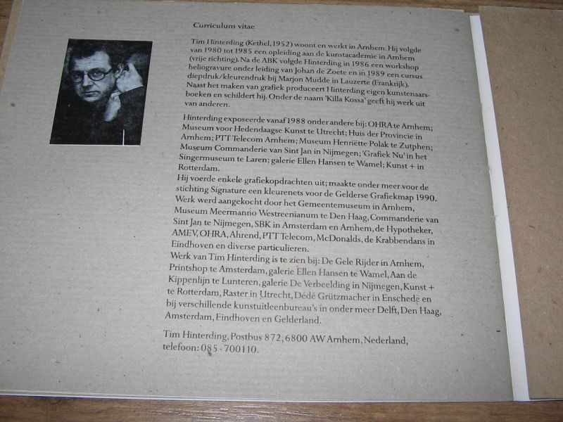 Hinterding, Tim/Beks, M. - Tim Hinterding. Grafiek N.p,