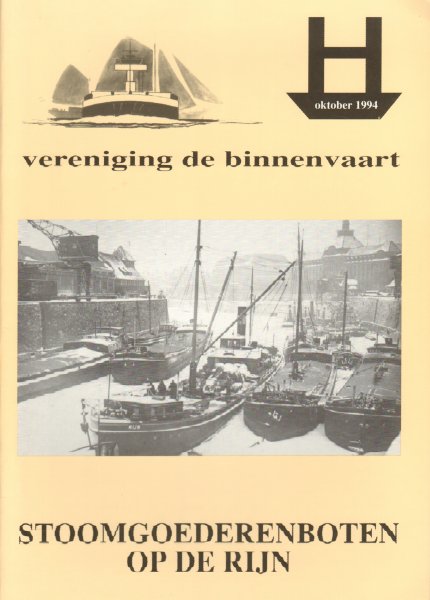 Jong, J.H. de - Stoomgoederenboten op de Rijn, 24 pag. kleine, geniete softcover, gave staat