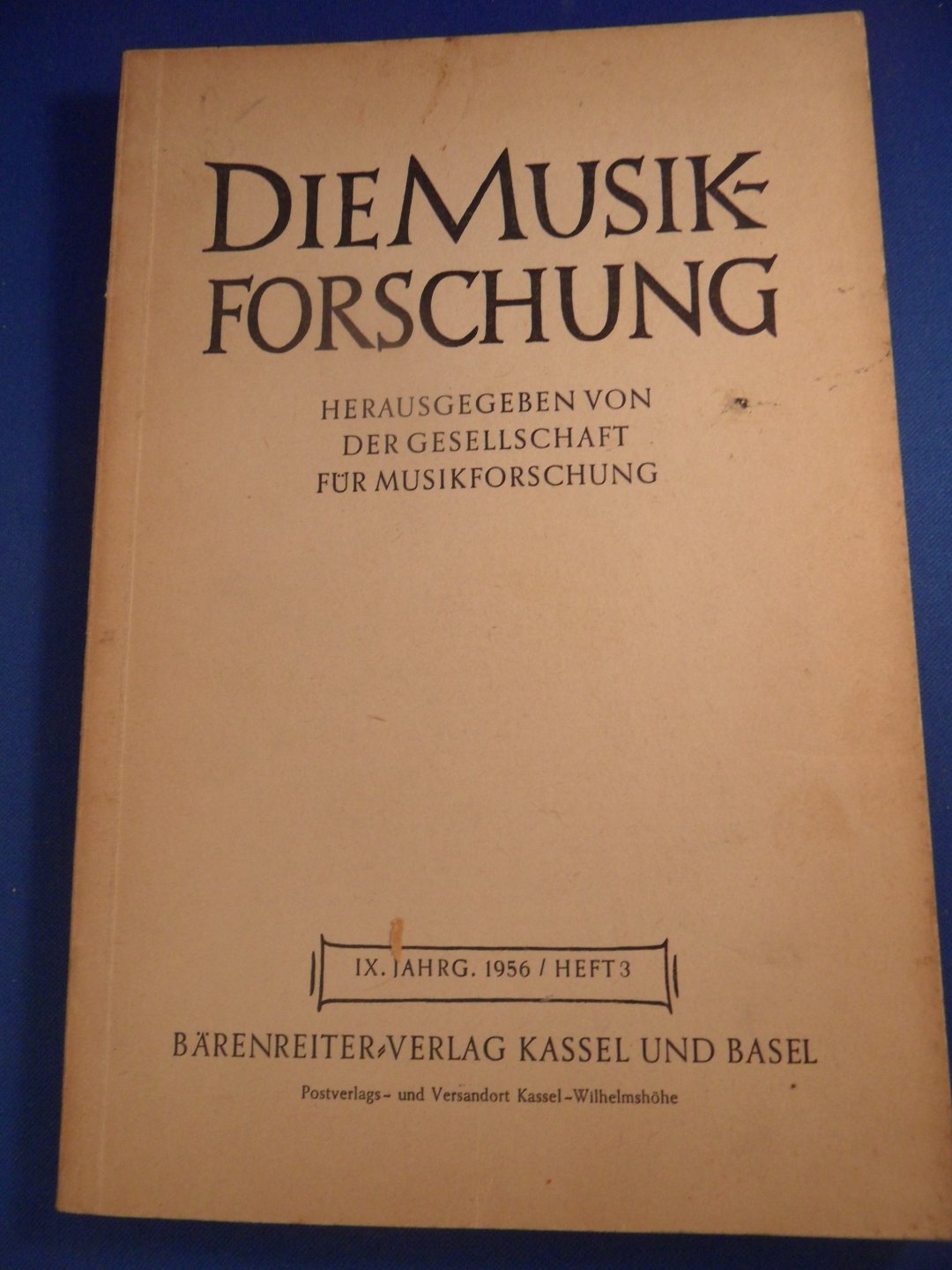  - Die Musikforschung. Herausgegeben von der Gesellschaft für Musikforschung. Jaargang IX, heft 3 1956