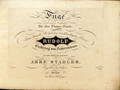 Stadler, Maximilian: - Fuge (mit einem Vorspiele) für das Piano-Forte. (Musée musical des clavicinistes, 3tes Heft)