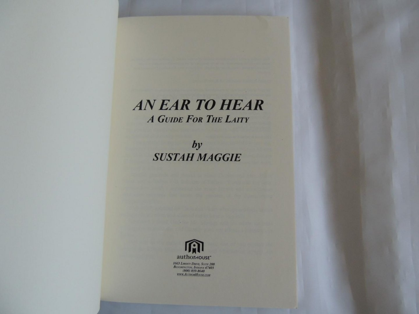 Maggie Sustah - An Ear to Hear - a guide to the laity
