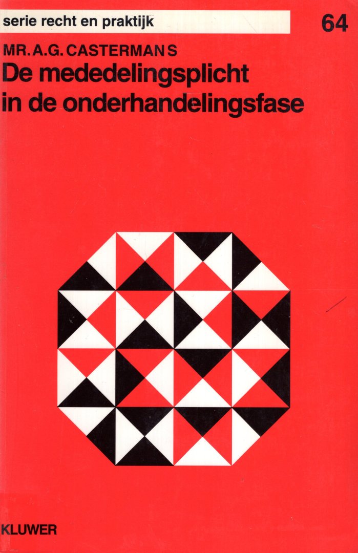 Castermans, A.G. - De mededelingsplicht in de onderhandelingsfase.