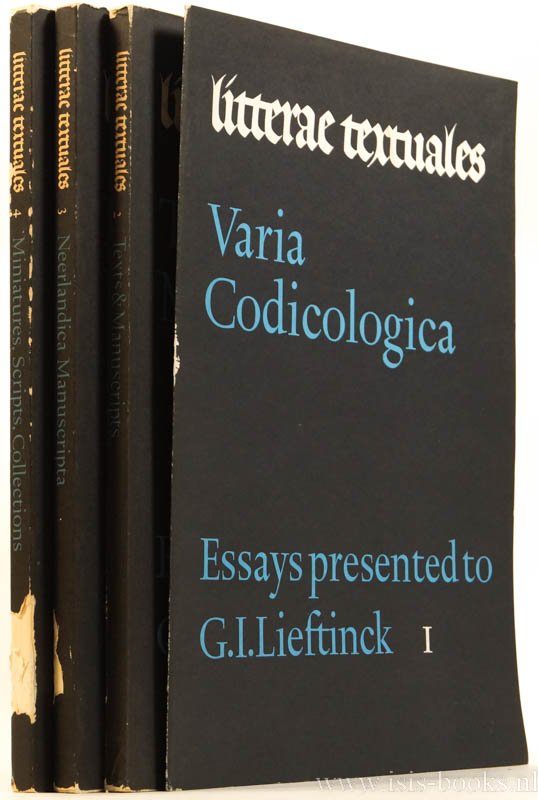 LIEFTINCK, G.I. - Varia codicologica. Essays presented to G.I. Lieftinck. 5 volumes.