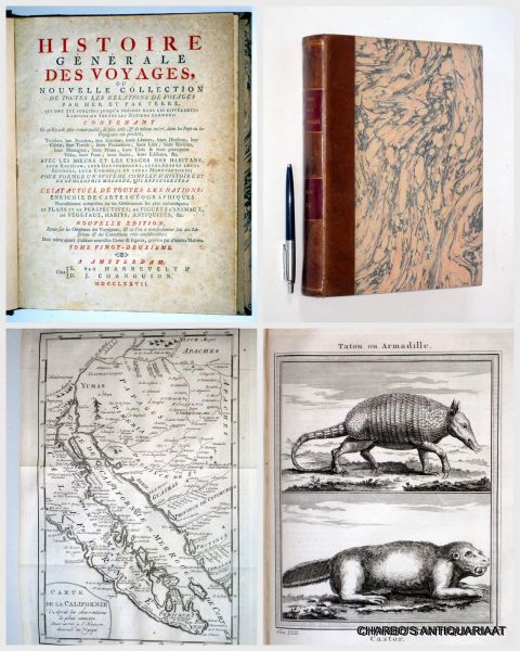 PREVOST D'EXILES, ANTOINE-FRANCOIS (BOIS, J.P.J. DU, ed.), - Histoire générale des voyages, ou nouvelle collection de toutes les relations de voyages par mer et par terre... Tome vingt-deuxième: Continuation des voyages, des découvertes et des établissemens dans l'Amérique Septentrionale. (Quarto ed.).