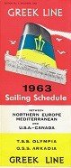 Greek Line - Brochure Greek Line Sailing Schedule 1963