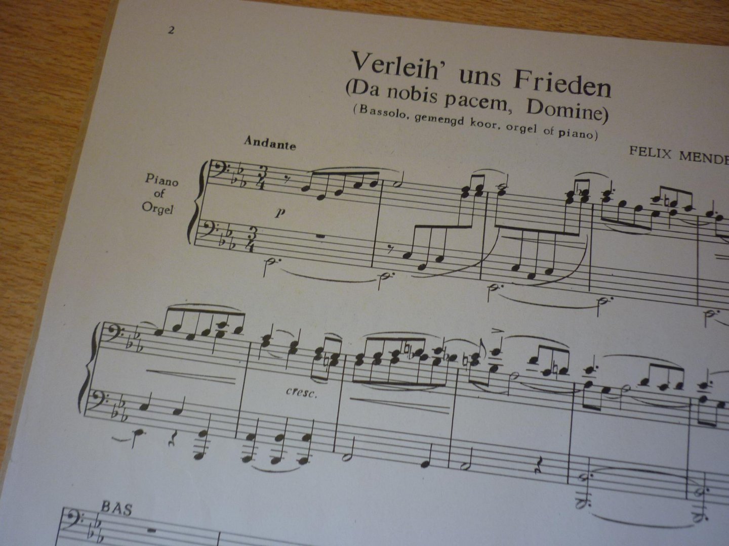 Mendelssohn-Bartholdy, Felix; (1809-1847) - Verleich' uns frieden  (Da nobis pacem, Domine)