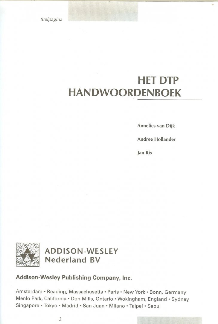 Dijk, Annelies en Andree Hollander  met Jan  Ris - Het DTP handwoordenboek