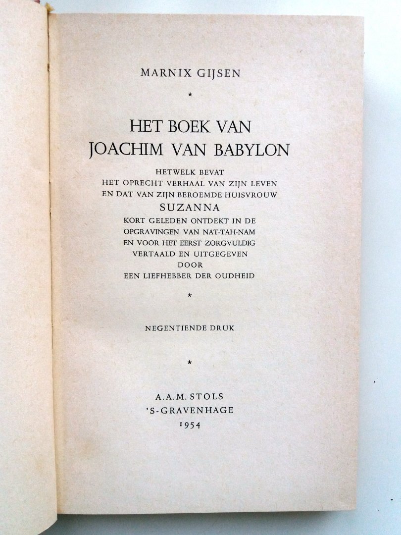 Gijsen, Marnix - Joachim van Babylon (Ex.3)