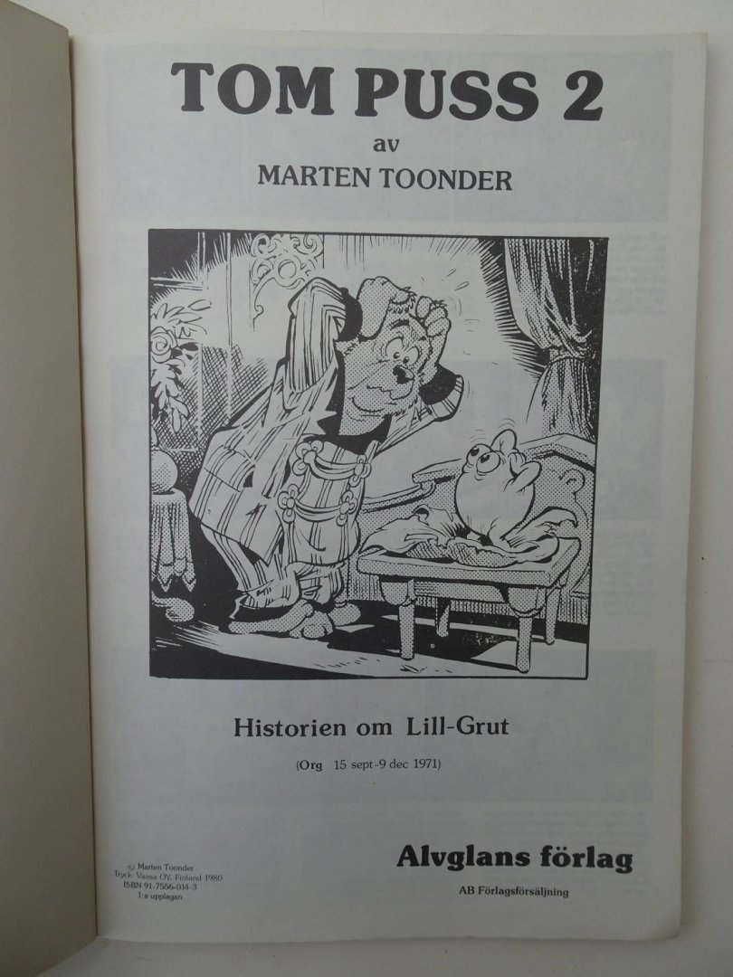 Toonder, Marten. - Tom Puss 2. Historien om Lill-Grut.