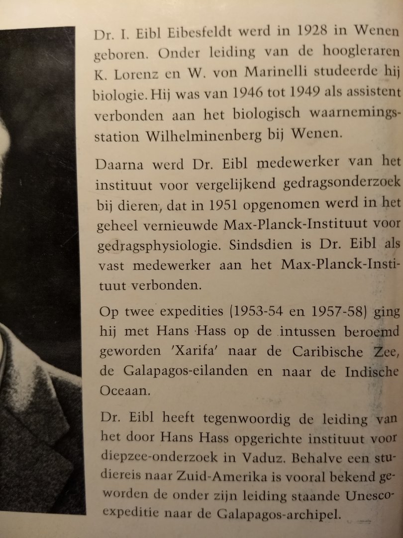 Eibesfeldt, dr. I. Eibl - Galapagos, een hof van Eden in de Stille Oceaan.