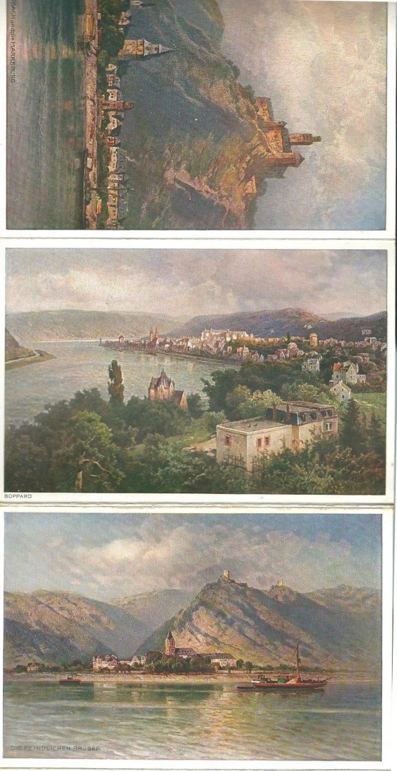 Anoniem - Oud souvenir album: Astudin-Karten vom Rhein : 20 farbige karten nach Ölgemälden