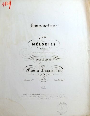 Burgmüller, Frédéric: - Heures de loisir. 12 mélodies favorites faciles et soigneusement doigtées pour le piano. Op. 35. No. 2. Air Italien, No. 3: Air Allemand