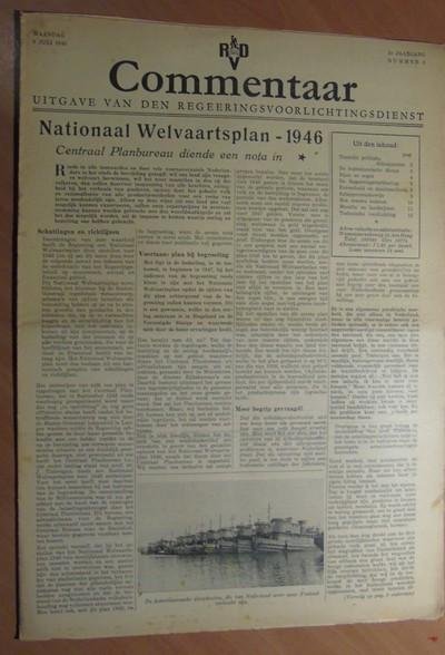 Regeeringsvoorlichtingsdienst - Commentaar.  2e jaargang nummer 4.  maandag 8 juli 1946.