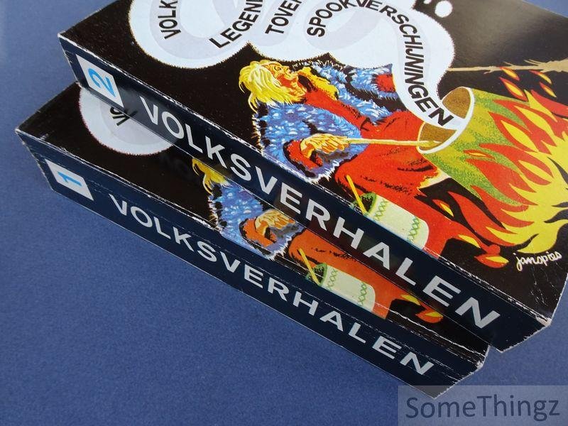 Teenstra, Marten Douwes en Jan Spies (ills.) - Nederlandse volksverhalen. Legenden, toverijen, spookverschijningen. [2 delen.]