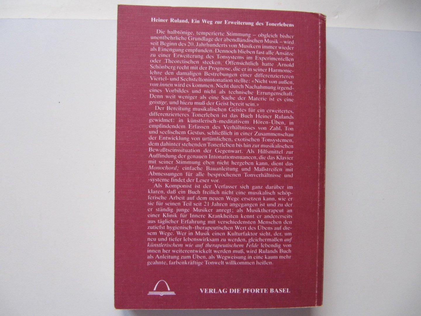 Heiner Ruland - Ein Weg zur Erweiterung des Tonerlebens - Musikalische Tonkunde am Monochord