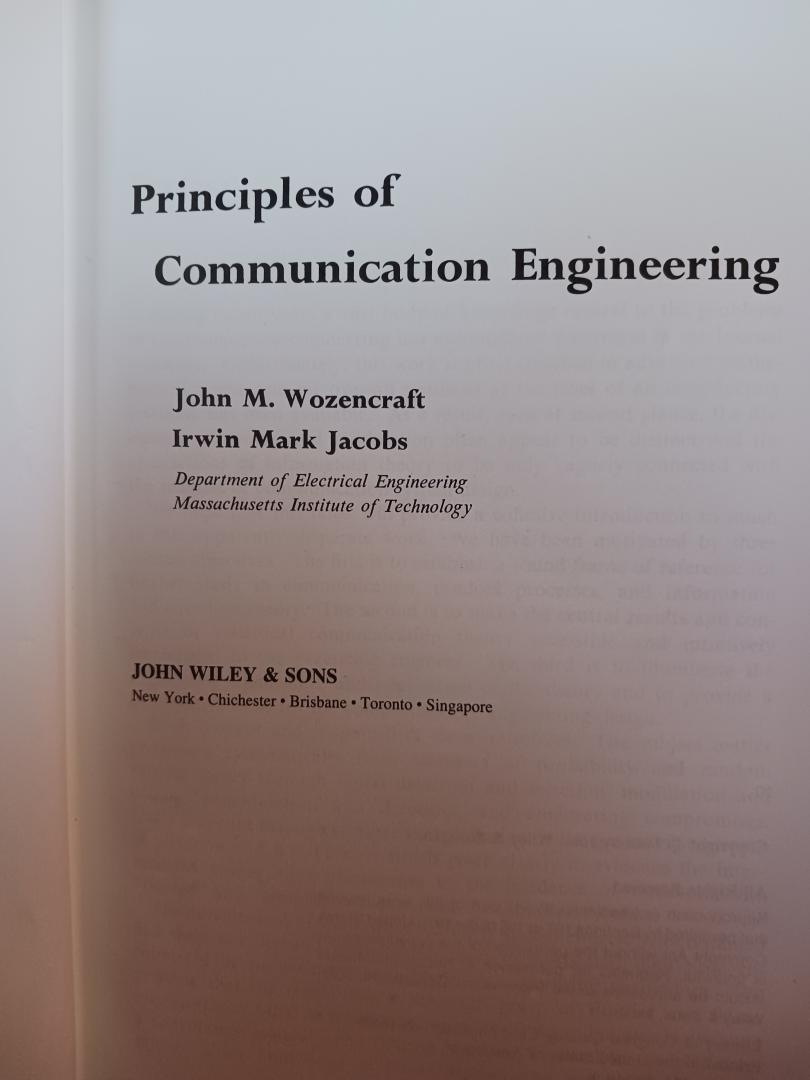 Wozencraft adn Jacobs - Principles of Communication Engineering