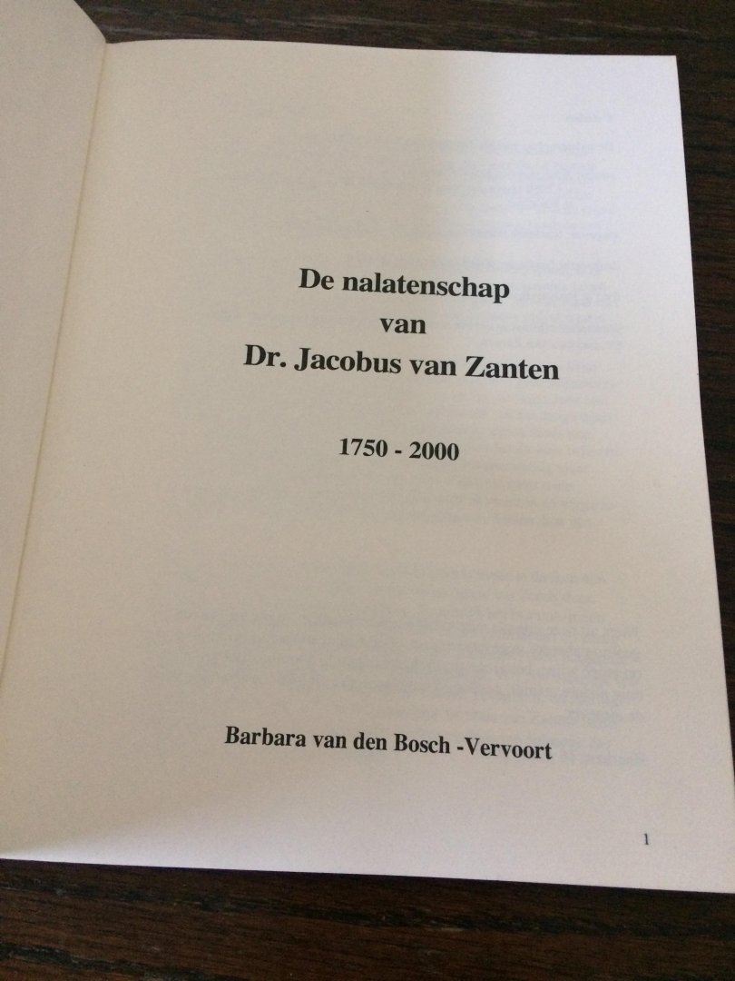 Barbara van den Bosch - De nalatenschap van Dr .Jacobius van Zanten