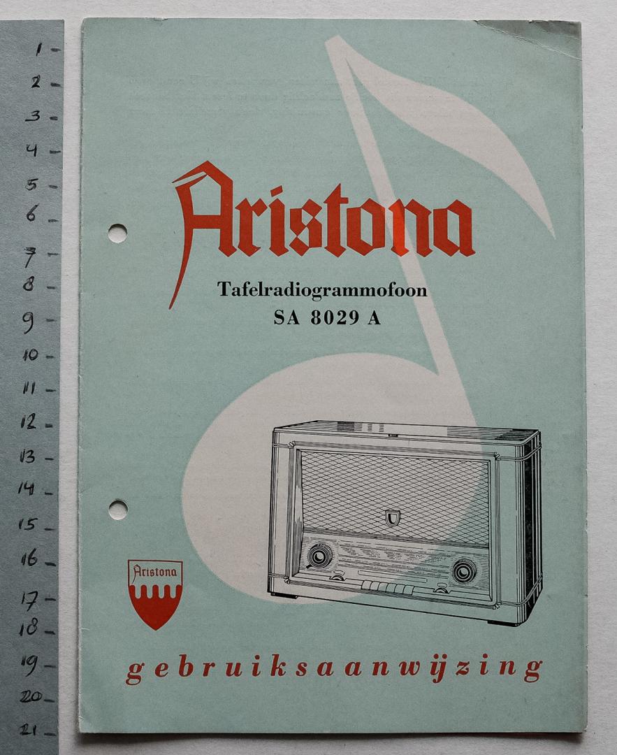  - Aristona Tafelradiogrammofoon SA 3029 A - gebruiksaanwijzing