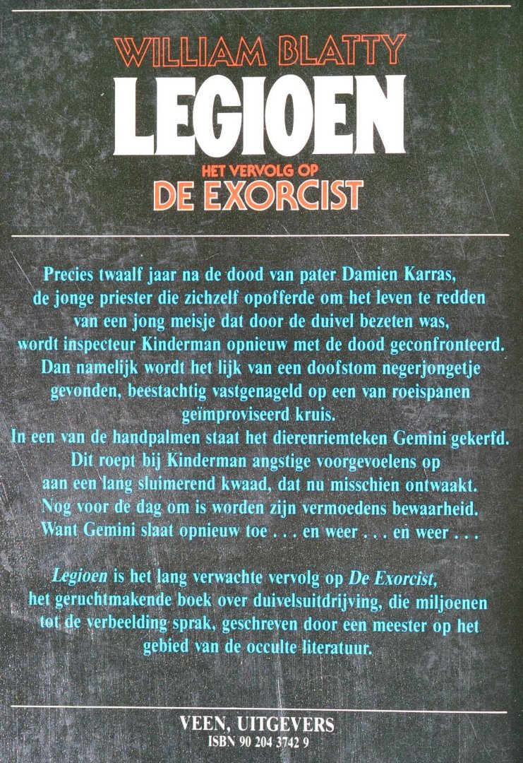 Blatty, William - Legioen - het vervolg op De Exorcist