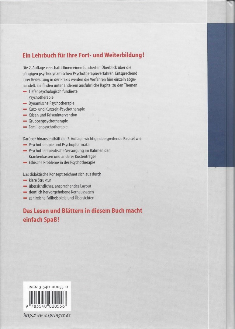 Psychologie/Psychiatrie # Reimer, Christian und Ulrich Rüger - Psycho-dynamische Psychotherapien. Lehrbuch der tiefenpsychologisch orientierten Psychotherapien.