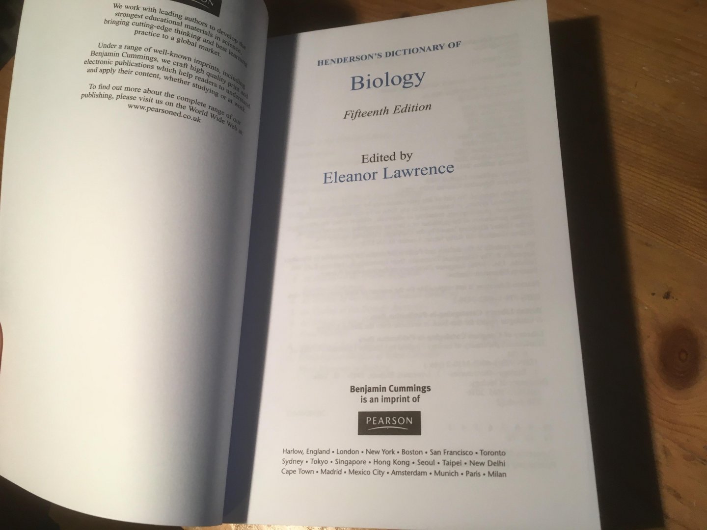 Lawrence, E & Henderson - Henderson's Dictionay of Biology - 15th ed