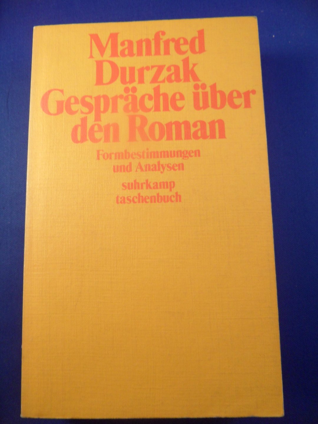 Durzak, Manfred - Gespräche über den Roman Formbestimmungen und Analysen