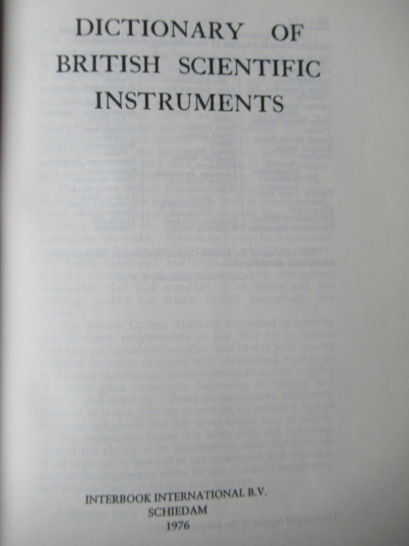  - Dictionary of British Scientific Instruments