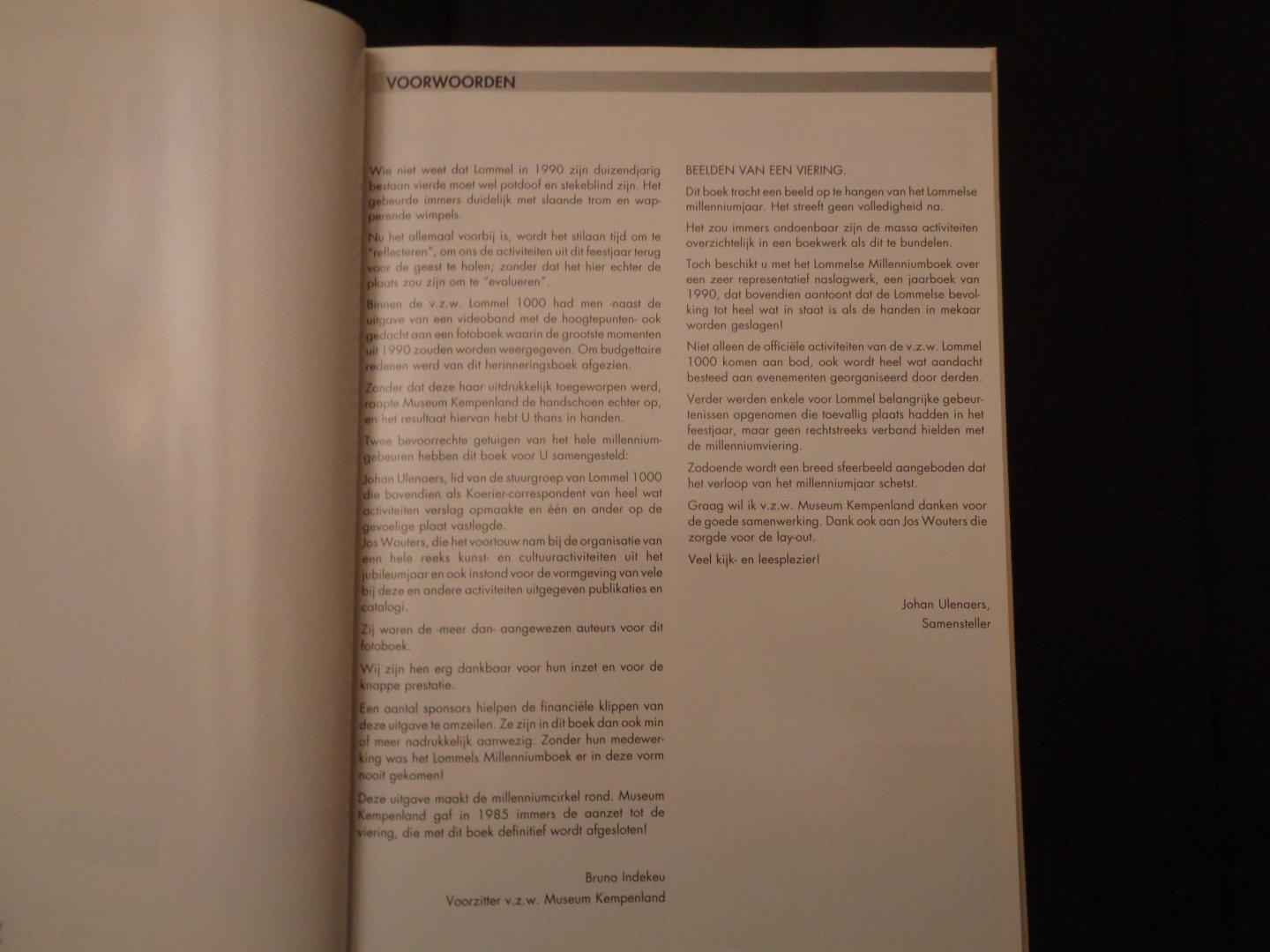 johan ulenaers - millenium boek 1990 lommel