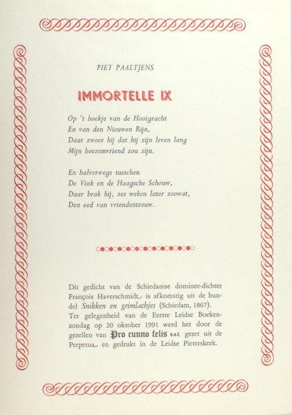 Paaltjens, Piet. - Immortelle IX.