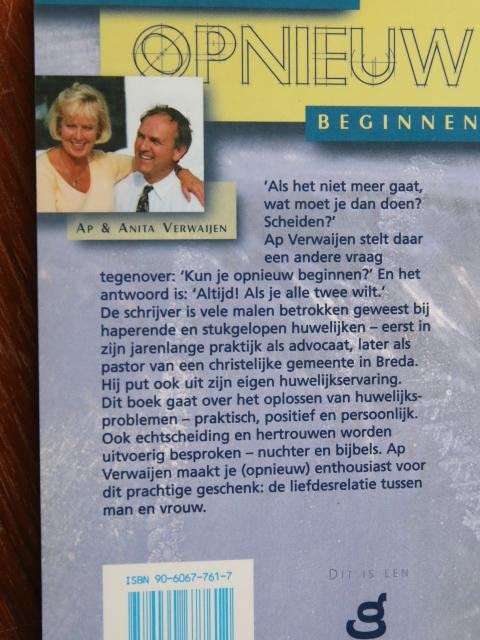 Verwaijen, Ap - JE KUNT ALTIJD OPNIEUW BEGINNEN - Ook jullie huwelijk is te redden