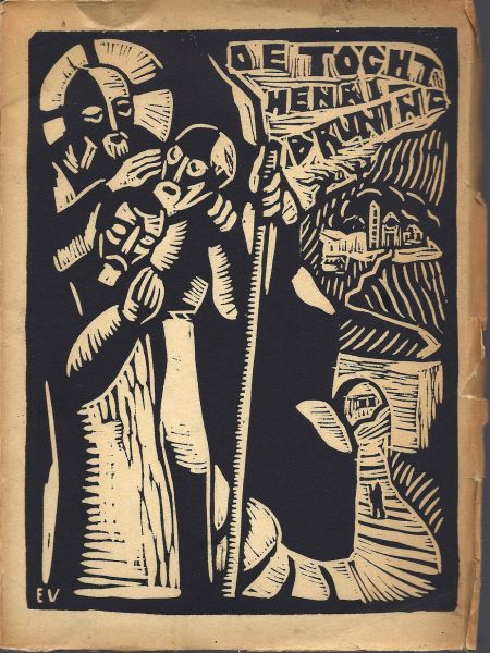 Bruning, Henri, linoleumsneden in de Tocht Ernst Voorhoeve - De Tocht en In Vitro