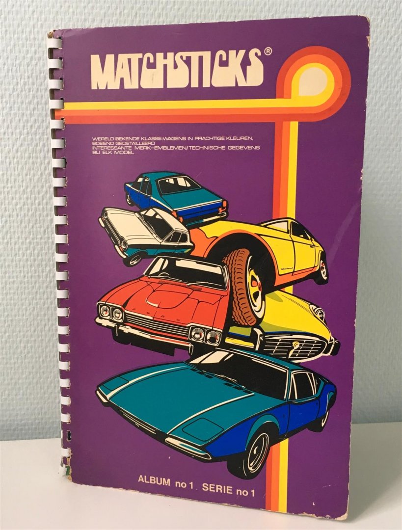 n.n PLAATJESALBUM - Matchsticks Album no1 Serie no1 ., Wereld bekende klassewagens in prachtige kleuren. Boeiend gedetailleerd. Interessante merk-emblemen / technische gegevens bij elk model