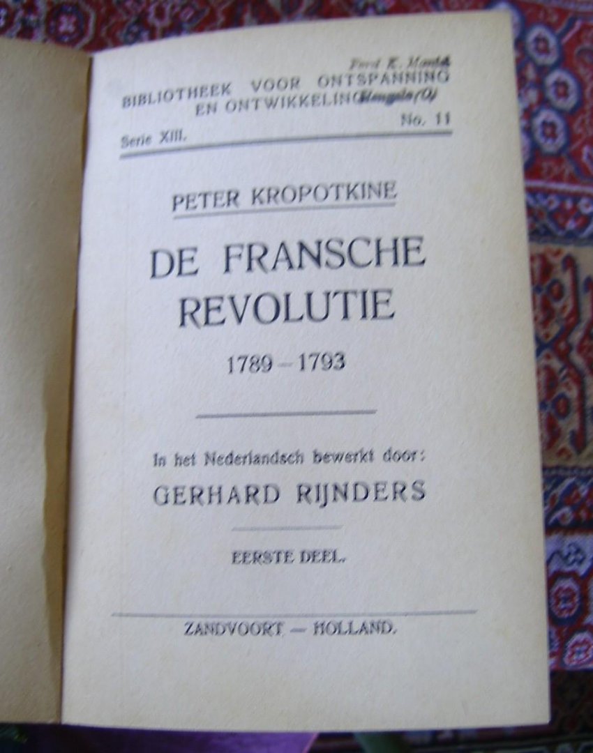 Kropotkine, Peter - De Fransche Revolutie 1789-1793-eerste deel