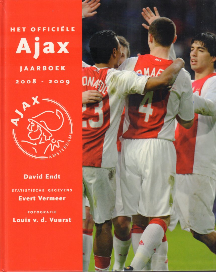 Endt, David - Het Officiële Ajax Jaarboek 2008-2009, tekst David Endt, statistische gegevens Evert Vermeer, fotografie Louis v.d. Vuurst, 127 pag. hardcover, gave staat