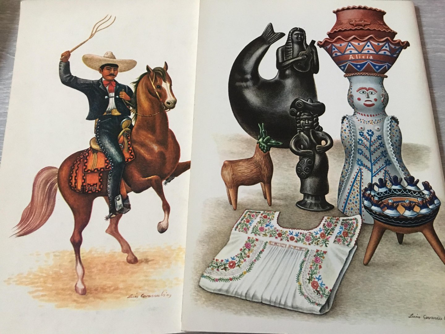 Luis Cavareubias - Two Books; Mexican native arts & crafts & Maxican Native costumes