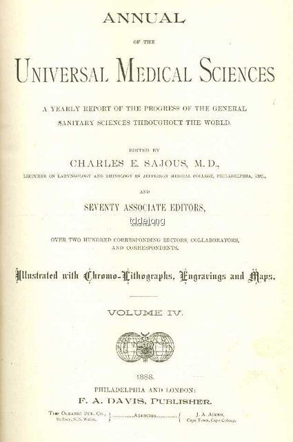 Sajous, Charles E. (editor) - Annual of the Universal Medical Sciences
